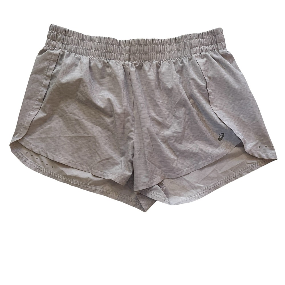 asics Women's Size XL Gray Athletic Shorts Lined Running Heathered Lightweight